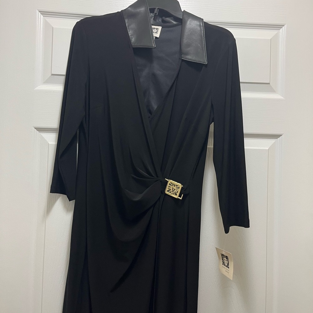 Anne Klein Elegant Black Wrap Dress